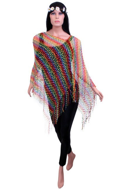 Poncho Toppers multi colour opengewerkt