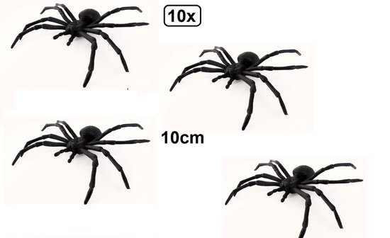 10x Big Zwarte spinnen 10cm