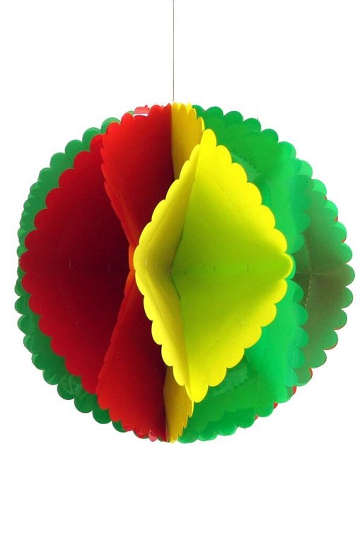 Decoratiebal rood/geel/groen brandvertragend 35 cm