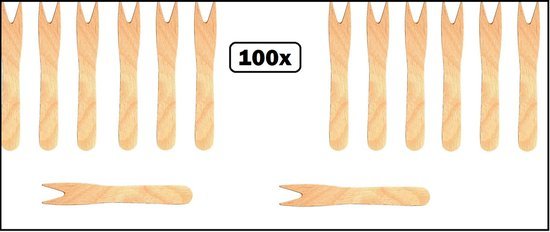 100x Frietvorkje hout 85mm