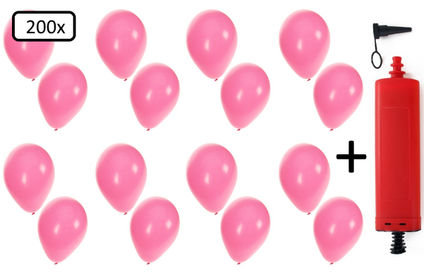 Ballonnen helium 200x babyrose + pomp