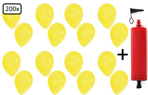 Ballonnen helium 200x geel + pomp