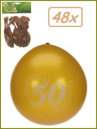 48x Ballon 50 jaar metalic goud
