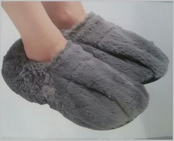 Warmte pantoffels grijs