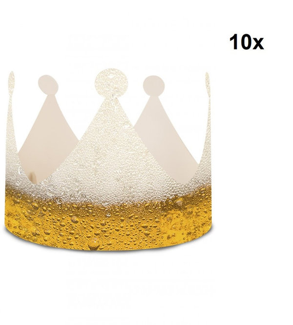 10x Kroon Biertje karton verstelbaar - bier koning