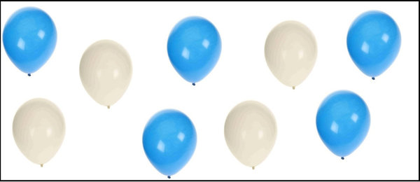 Ballonnen blauw en wit  assortie