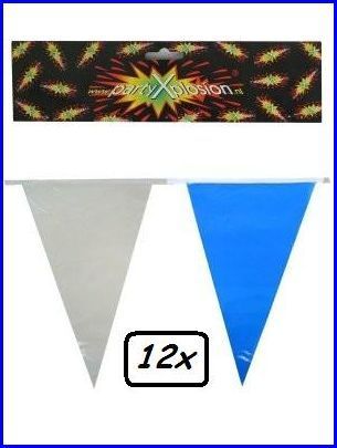 12x Vlaggenlijn blauw/wit 10 meter
