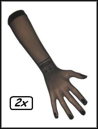 2x Nethandschoenen + vingers zwart lang