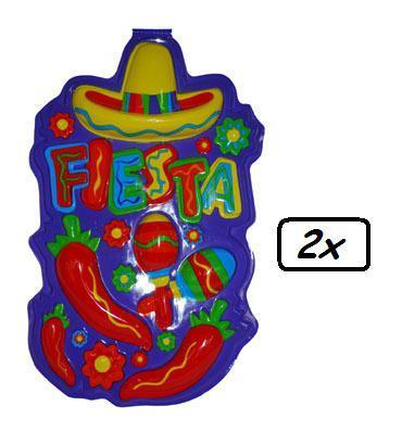 2x Wand decoratie Hot Fiesta 54 cm
