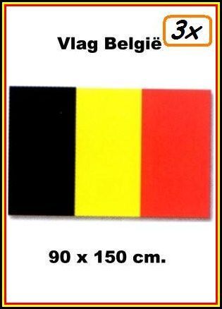 3x Belgische vlag 90cm x 150cm