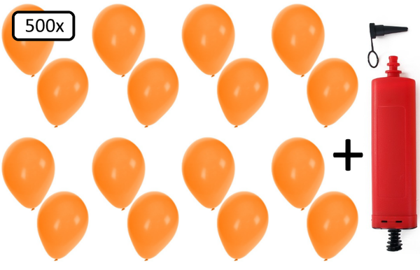 Ballonnen helium 500x oranje + pomp