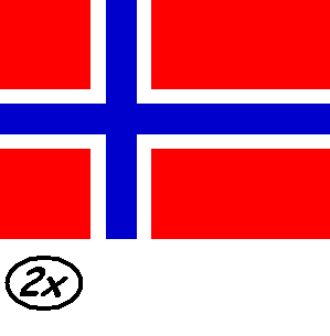 2x Vlag Noorwegen 90cm x 150cm