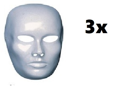 3x Masker Face wit