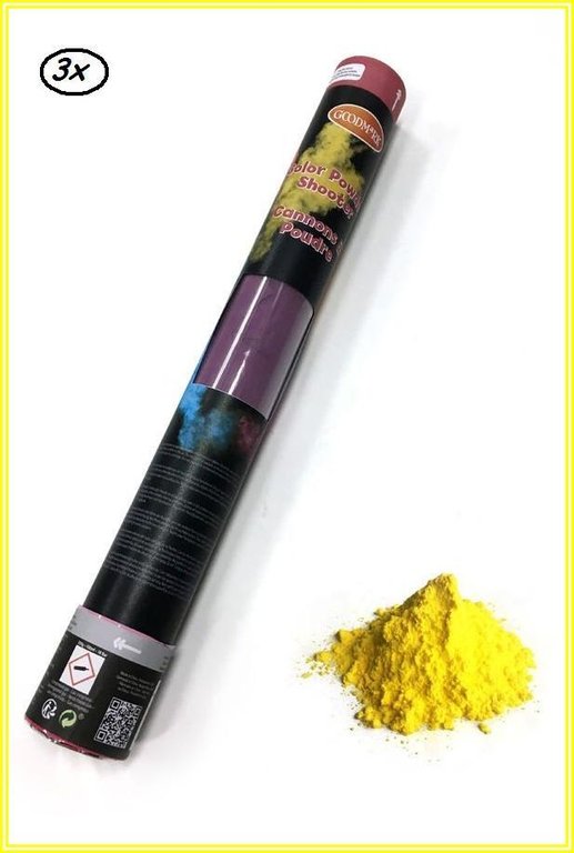 3x Color Powder Shooter 40 cm oranje