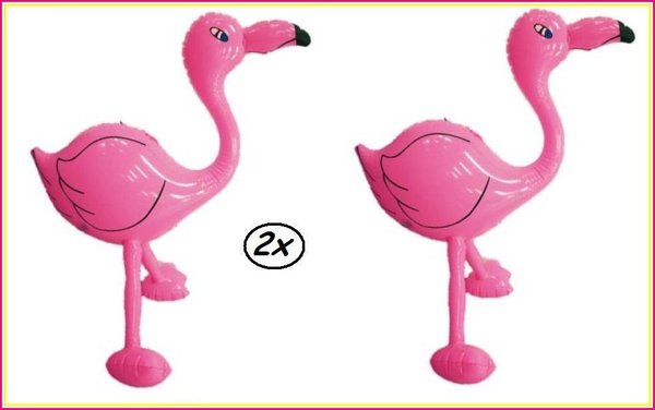 2x Opblaasbare flamingo