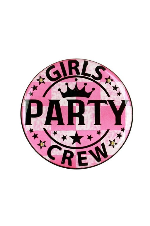 6x Button met verlichting Girls Party Crew
