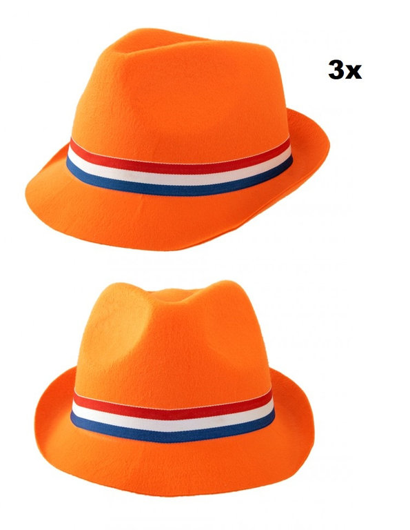 3x Festival hoed oranje