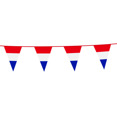 6x Vlaggenlijn rood/wit/blauw 3 kleur 10 meter