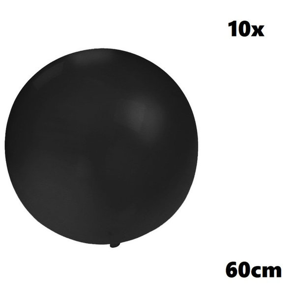 10x Zwarte Reuze Ballon 60cm