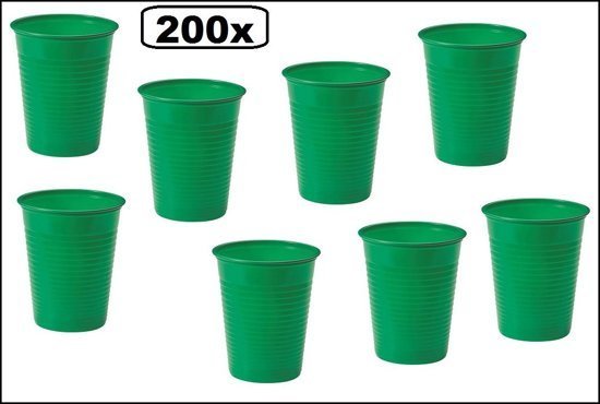 200x Bekers groen plastic
