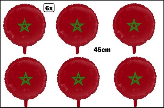 6x Folieballon Marokko (45 cm)
