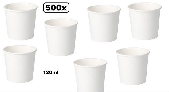 500x BIO Kartonnen Saus Cups 90ml Wit