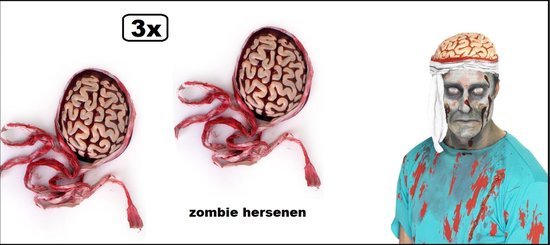 3x Zombie hersenen met verband