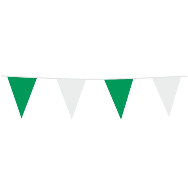 Vlaggenlijn groen/wit 10 meter