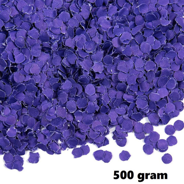 500 gram confetti rond 1cm paars - papier