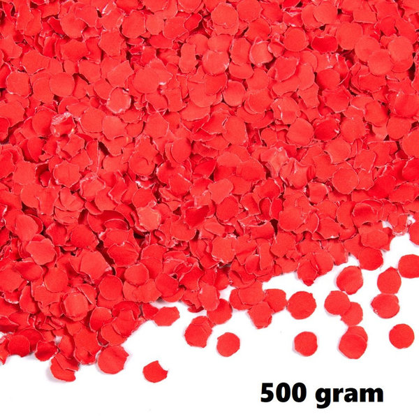 500 gram confetti rond 1cm rood - papier