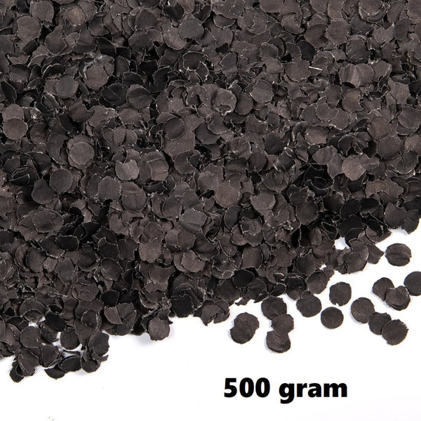 500 gram confetti rond 1cm zwart - papier