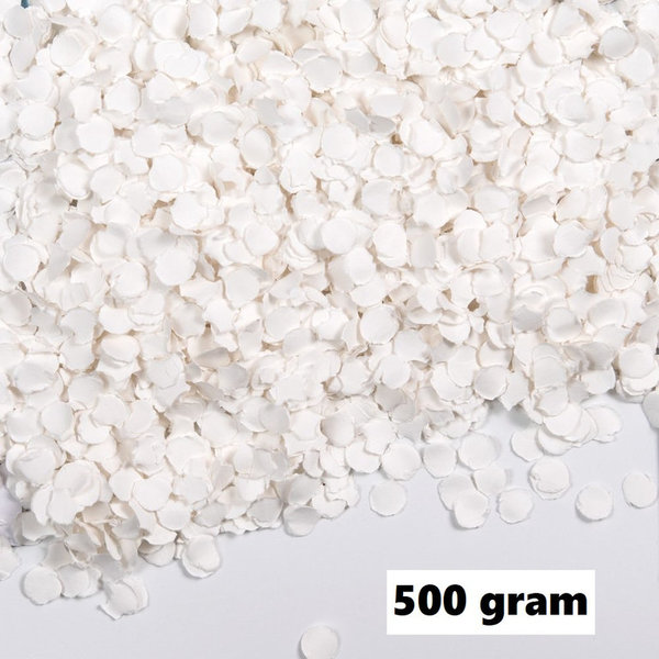 500 gram confetti rond 1cm wit - papier