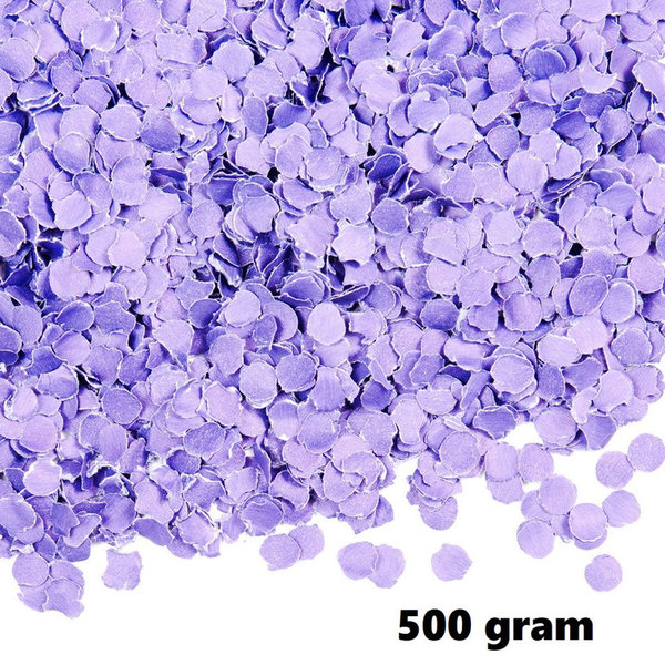 500 gram confetti rond 1cm lila - papier